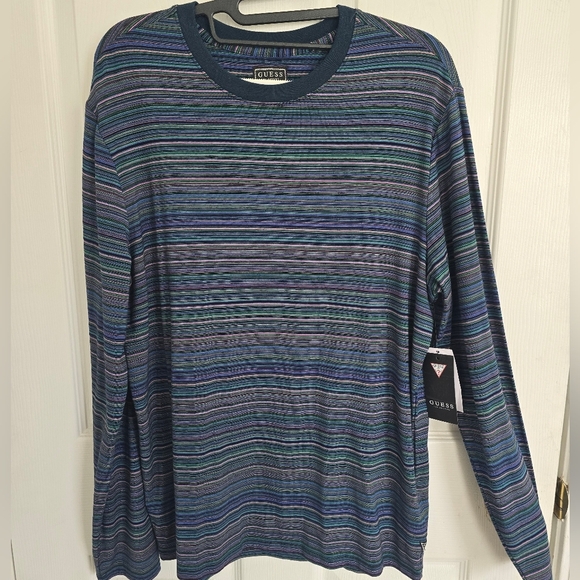 GUESS Men's Multicolor Striped Shirt - Picture 1 of 7
